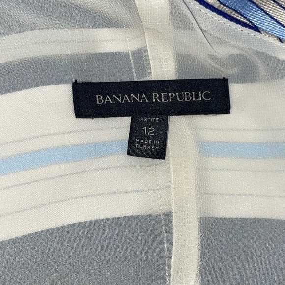 Banana Republic Blue and Cream Striped One-Shoulder Dress, Elegant and Beautiful - Picture 8 of 12
